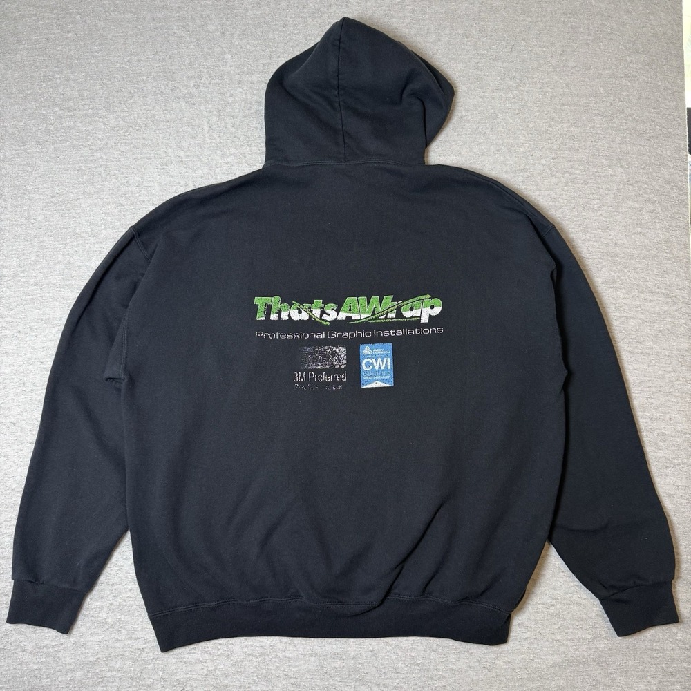 Jerzees NuBlend Mens Hoodie Sweatshirt Size 2XL Black Thats A Wrap Graphic